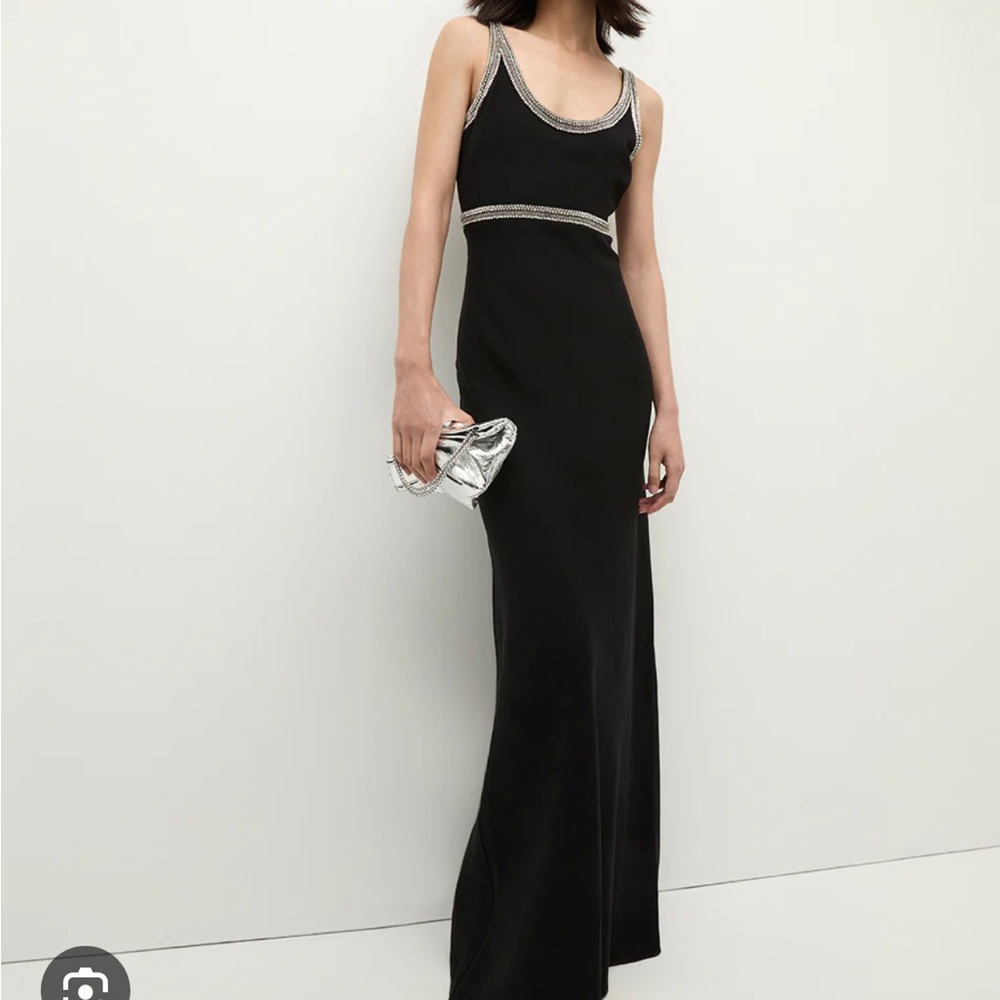 Veronica Beard Black Sheath Maxi Dress Sleeveless Scoop Neck